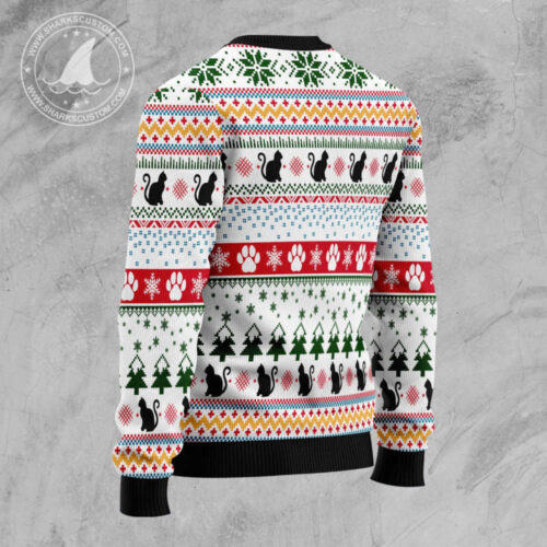 Get Festive with a Stylish Black Cat Ugly Christmas Sweater