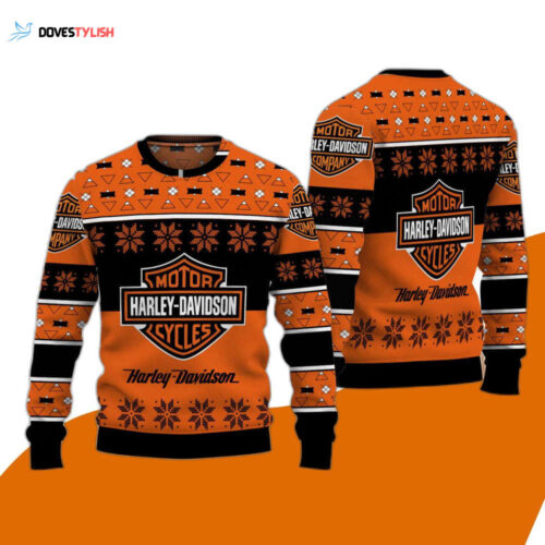 Get Festive with Harley-Davidson Snowflake Ugly Christmas Sweater