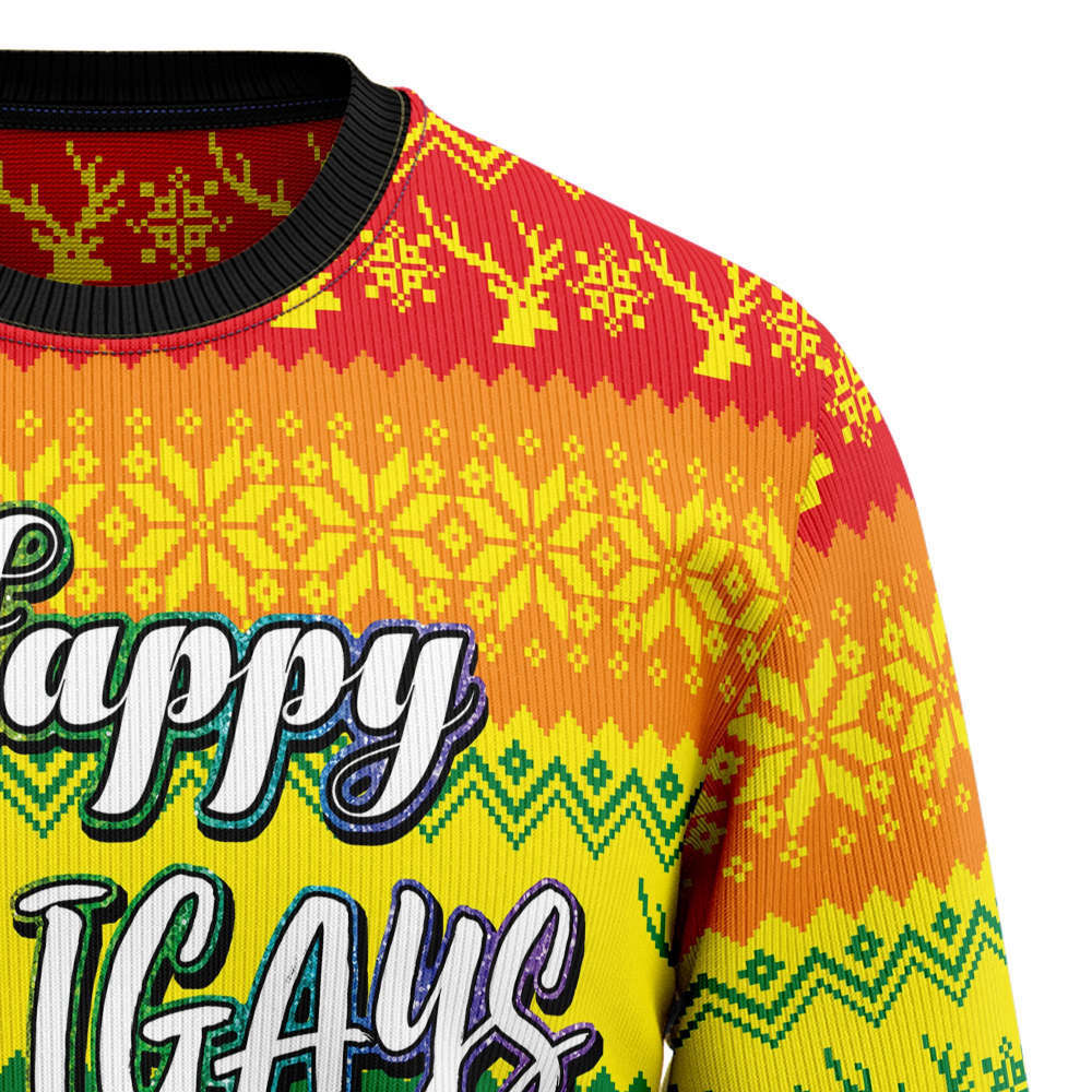 Get Festive with LGBT Gay Pride Happy Holigays Ugly Christmas Sweater