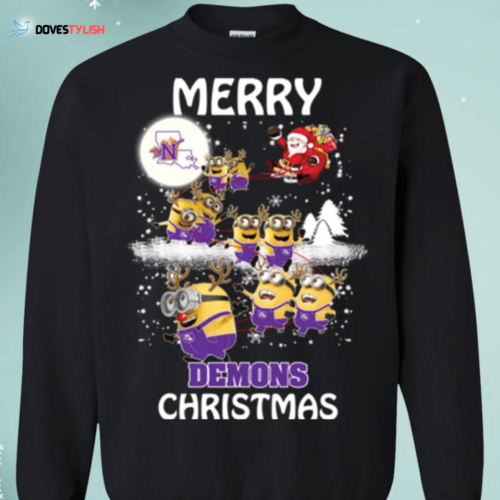 Get Festive with Northwestern State Demons Minion Santa Sweatshirt