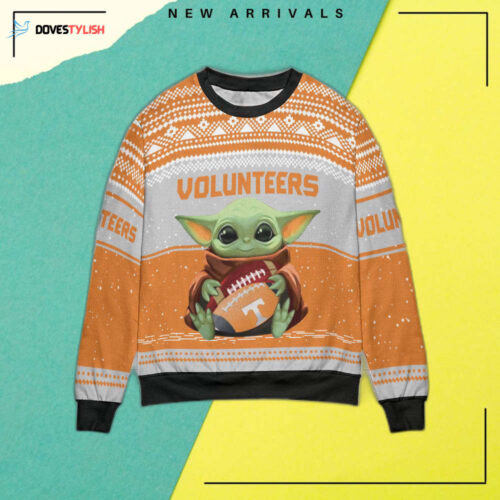 Get Festive with Tennessee Volunteers Baby Yoda Ugly Christmas Sweater