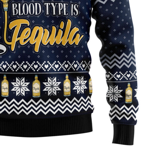 Get Festive with Tequila My Blood Type Ugly Christmas Sweater – Limited Edition