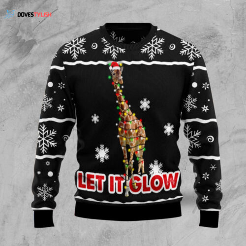 Giraffe Let It Glow Ugly Christmas Sweater – Festive and Fun Holiday Apparel