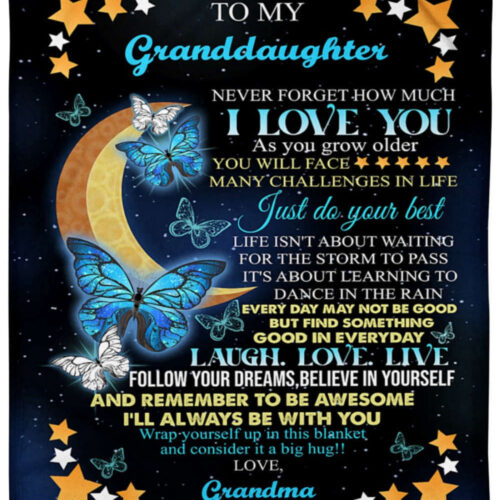 Grandma s Gift: Butterfly Moon Fleece Blanket for Granddaughter – Soft Comfy and Cozy Home Decor