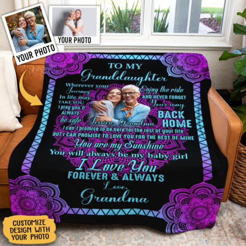 Grandma to Granddaughter Love Forever Butterfly Fleece Blanket – Perfect Gift for Granddaughter
