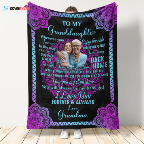 Grandma to Granddaughter Love Forever Butterfly Fleece Blanket – Perfect Gift for Granddaughter