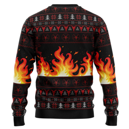 Hail Satanic Ugly Christmas Sweater – Funny Festive Mens Womens Ugly Sweaters