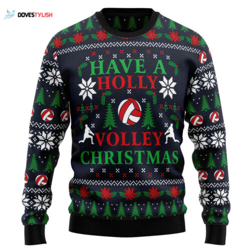 Holly Volley Volleyball HZ102615 Ugly Christmas Sweater – Top Christmas Gift Noel Malalan Signature