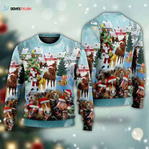 Horse Loves Christmas Very Happy Sweater – Ugly Christmas Sweaters