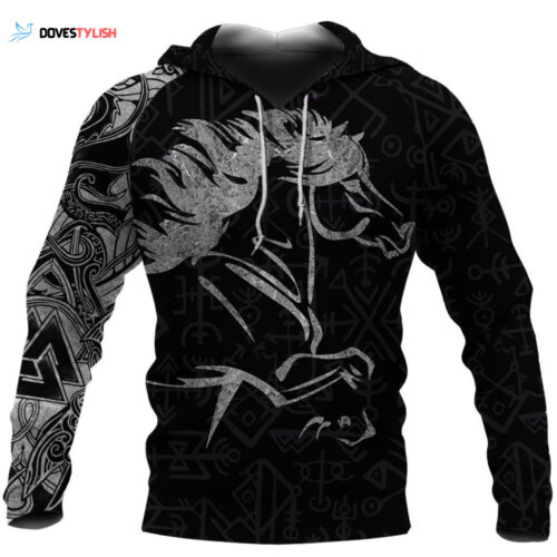 Icelandic Horse Hoodie: Viking Style Apparel for Equestrian Enthusiasts