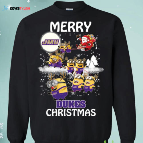 James Madison Dukes Minion Santa Claus Sweatshirt – Festive Sleigh Christmas Attire