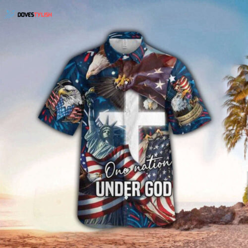 Jesus Hawaiian Shirt: One Nation Under God Cross – Vibrant & Faith-Inspired Design