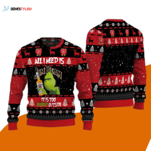Jim Beam Grinch Ugly Christmas Sweater – Beat the Peopley Outside!