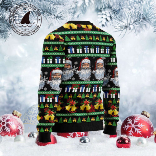 Jingle Bell Ugly Christmas Sweater: Festive Santa Claus Design