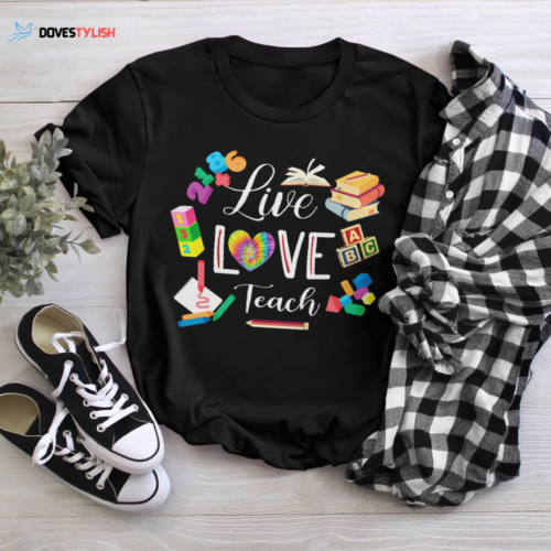 Live Love Teacher Black T-Shirt – Show Your Passion for Teaching!