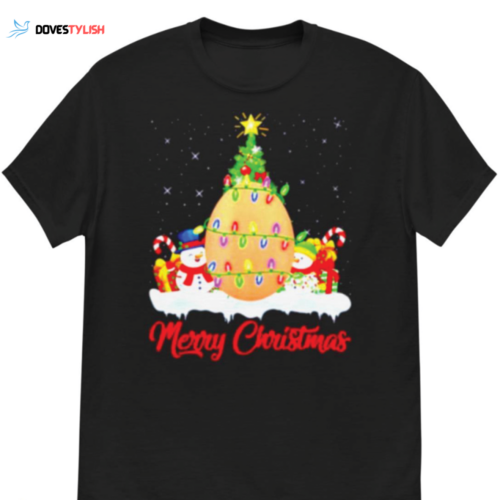 Merry Christmas Egg Shirt: Festive Tree Lights Design