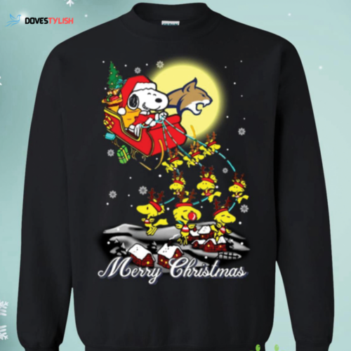 Montana State Bobcats Santa Claus & Snoopy Christmas Sweatshirt: Festive Sleigh Design