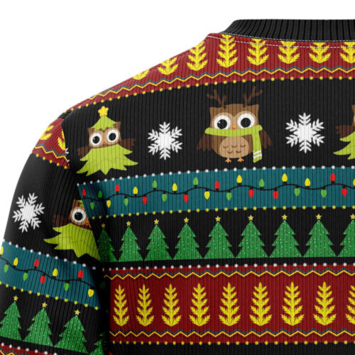 Owl Christmas Tree HZ102106 Ugly Christmas Sweater – Perfect Holiday Gift Noel Malalan Signature