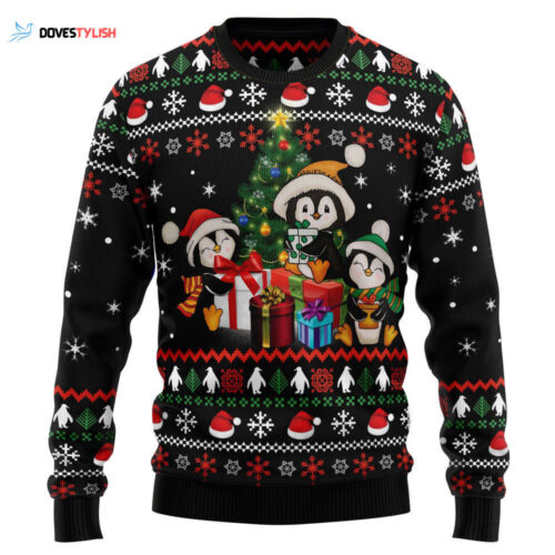 Penguin Christmas Tree Ugly Christmas Sweater: Festive and Fun Holiday Apparel