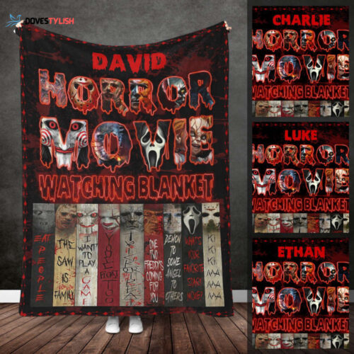 Personalized Horror Movie Watching Blanket – Perfect Halloween Gift for Horror Movie Lovers
