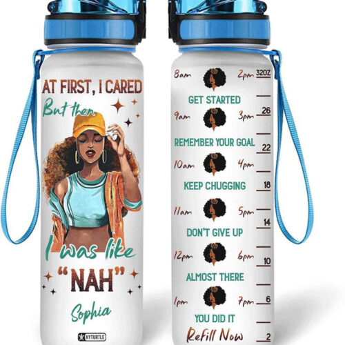 Personalized I Was Like Nah Black Queen Birthday Water Bottle