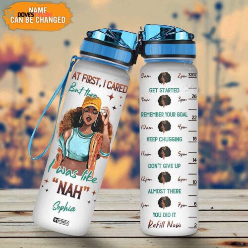 Personalized I Was Like Nah Black Queen Birthday Water Bottle