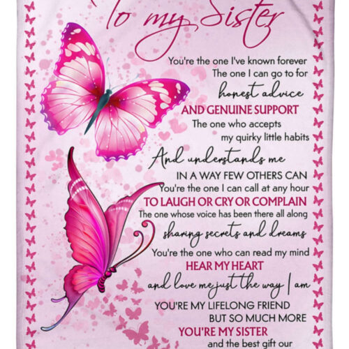 Pink Butterfly Blanket: The Perfect Forever Gift for Sister – Soft Cozy and Comfy