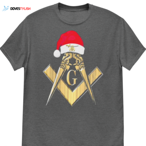Red Christmas Santa Hat Holiday Shirt – Festive Square Compass Design!