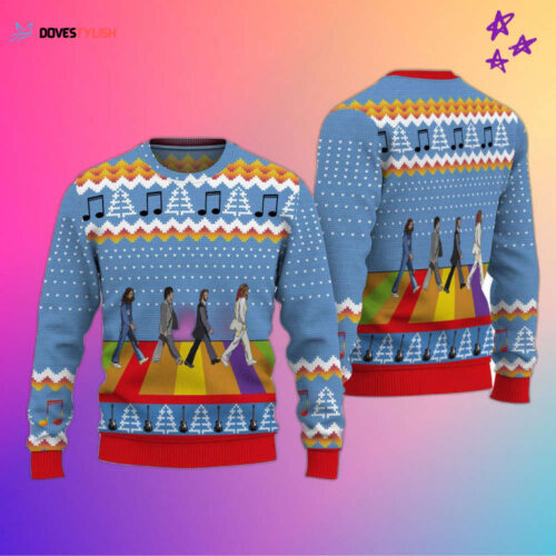 Rock the Holidays with Beatles Hippie Style Ugly Christmas Sweater