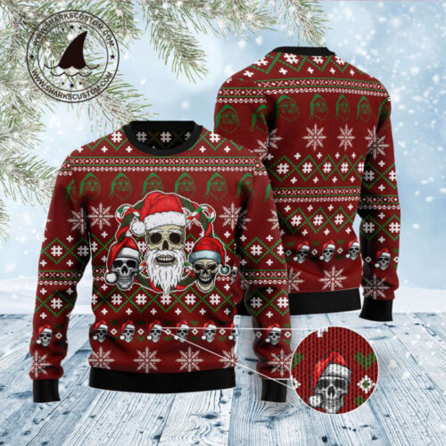 Santa Skull D1011 Ugly Christmas Sweater – Perfect Festive Gift Noel Malalan – Christmas Signature
