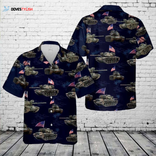 Show Your Patriotic Spirit with Our US Army M60A1 Tank July 4th Hawaiian Shirt