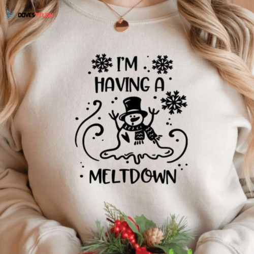 Snowman Sweat Christmas Shirt: Melting Down Festive Design for A Fun Holiday Look!