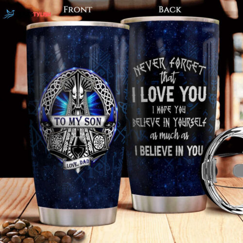Custom Engraved Viking Stainless Steel Tumbler – Personalized Insulated Drinkware