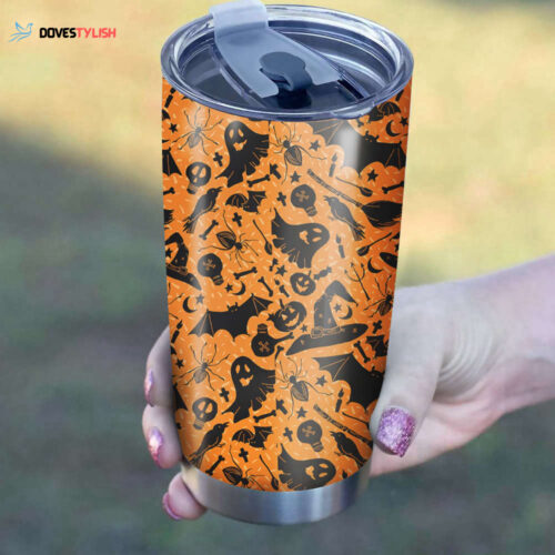 Spooky Halloween Candy Pattern Tumbler – Perfect for Trick-or-Treating Fun!