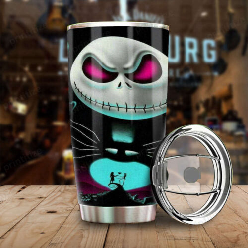 Spooktacular Jack Couple Nightmare Tumbler – Perfect for Christmas Lovers!