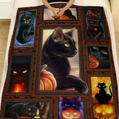 Spooky Halloween Blanket: Dark Desert Highway Witch Fleece Blanket