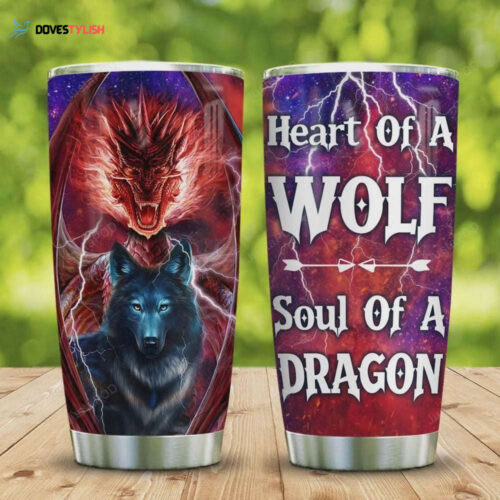 Customizable Stainless Steel Tumbler – Native Wolf Design Personalized Gift