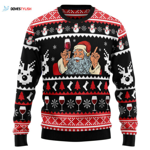 Stylish Red Wine Ugly Christmas Sweater – Festive & Fun Holiday Apparel