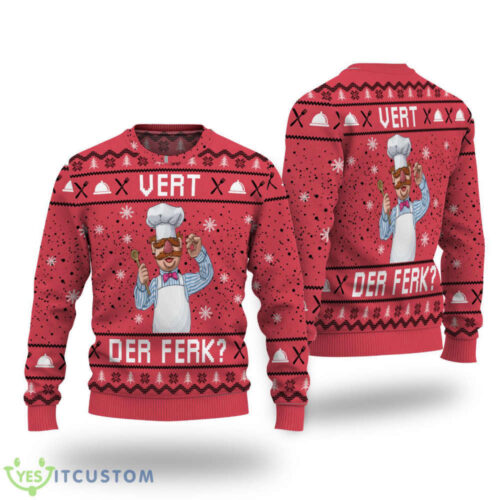 Swedish Chef Vert Der Ferk Muppet Show Snowflake Sweater: Festive Christmas Apparel