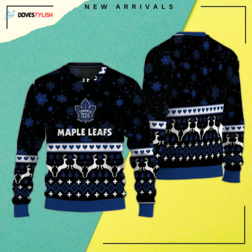 Toronto Maple Leafs Christmas Snow Heart Ugly Sweater: Festive NHL Gear