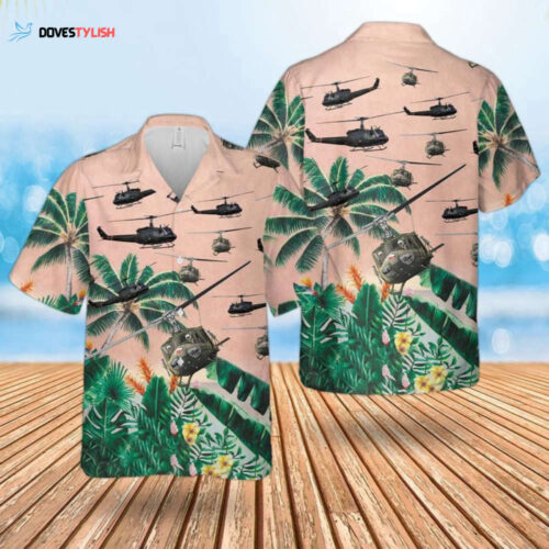 United States Army Huey Helicopter Hawaiian Shirt: Show Your Patriotism with Style