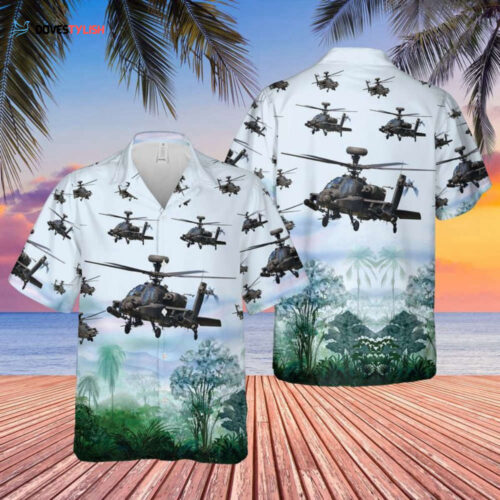 US Army AH-64 Apache Hawaiian Shirt – Authentic Military Style