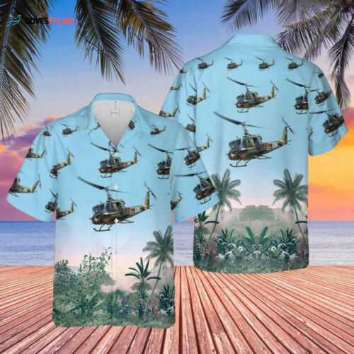 US Army Bell UH-1B Hawaiian Shirt: Embrace Vintage Military Style!