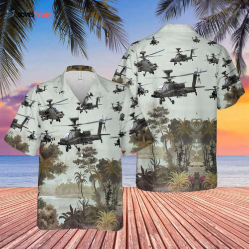 US Army Boeing AH-64 Apache Hawaiian Shirt: Military Fashion with Style!