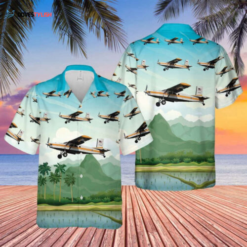 US Army Pilatus PC-6B2-H2 Turbo Porter Hawaiian Shirt: Military-Inspired Style with Island Flair