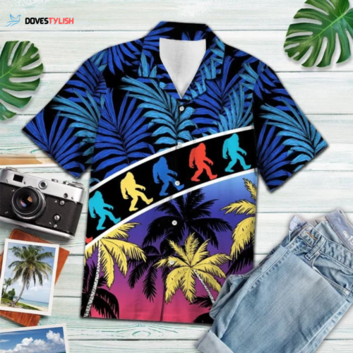 Discover Bigfoot Activities: Aloha Hawaiian Shirts for Men & Women – American Flag Vacation Attire