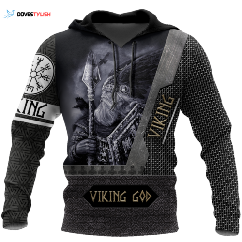 Iceland Vikings Tattoo Hoodie in Red – Unique All Over Design