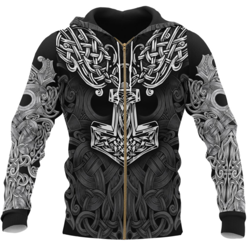 Viking Hoodie – Mjolnir Odin: Unleash Your Inner Warrior with this Norse-inspired Apparel