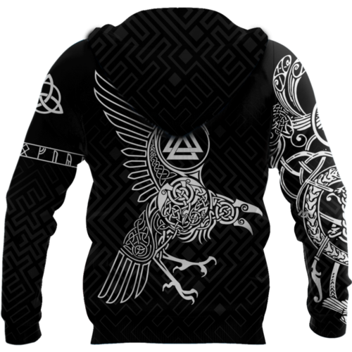 Vikings Raven of Odin Tattoo Special Hoodie: Norse-inspired Stylish & Unique