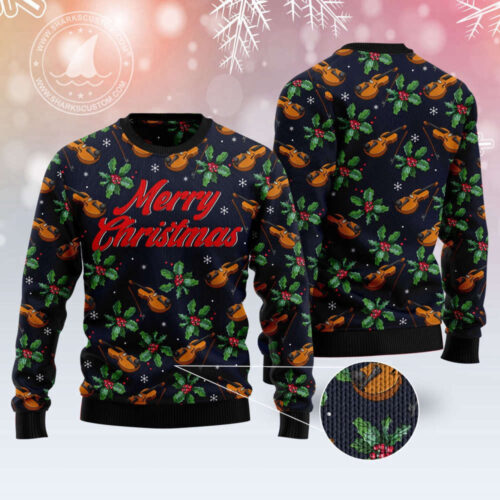 Violin Christmas T910 Ugly Sweater – Perfect Christmas Gift Noel Malalan Signature